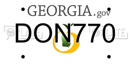 DON770 Georgia License Plate