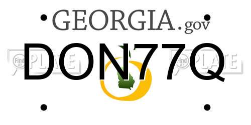 DON77Q Georgia License Plate