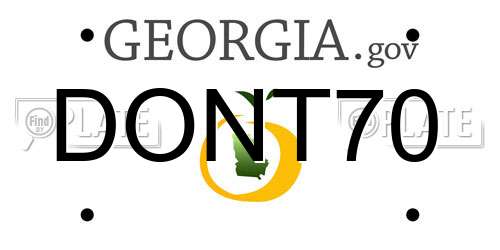 DONT70 Georgia License Plate