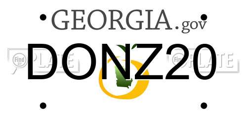 DONZ20 Georgia License Plate
