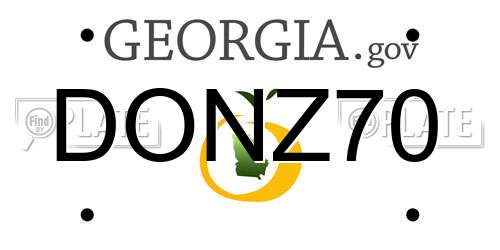 DONZ70 Georgia License Plate