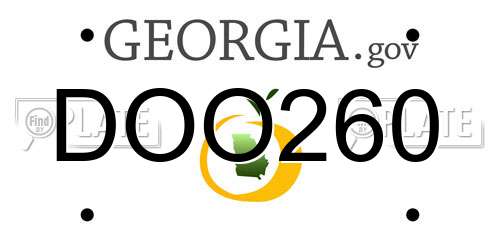 DOO260 Georgia License Plate