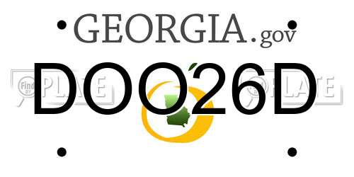 DOO26D Georgia License Plate