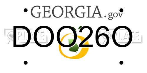DOO26O Georgia License Plate