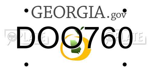 DOO760 Georgia License Plate