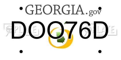 DOO76D Georgia License Plate