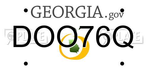 DOO76Q Georgia License Plate