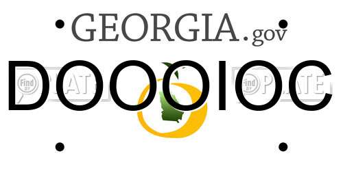 DOOOIOC Georgia License Plate