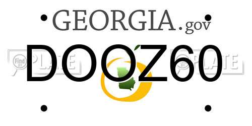 DOOZ60 Georgia License Plate