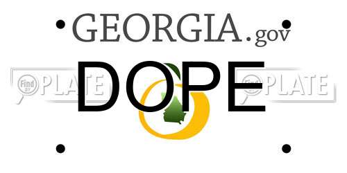 DOPE Georgia License Plate