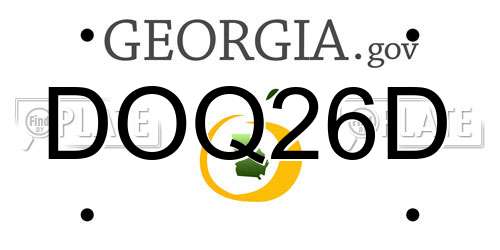 DOQ26D Georgia License Plate