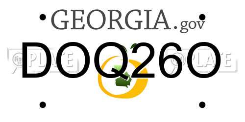DOQ26O Georgia License Plate