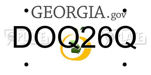 DOQ26Q Georgia License Plate