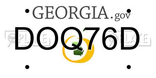 DOQ76D Georgia License Plate