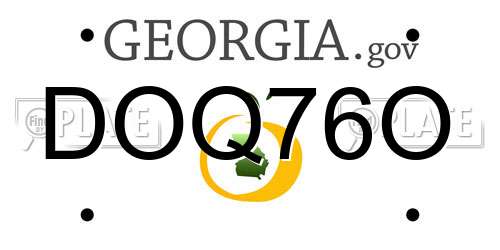 DOQ76O Georgia License Plate