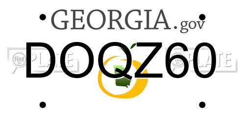 DOQZ60 Georgia License Plate