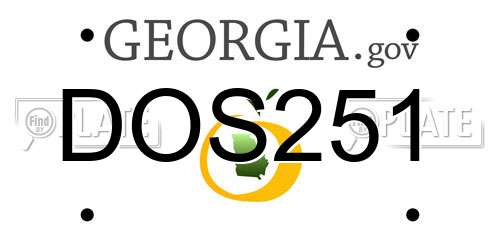 DOS251 Georgia License Plate