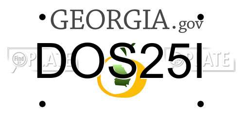DOS25I Georgia License Plate