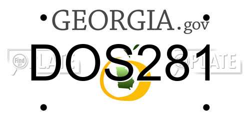 DOS281 Georgia License Plate