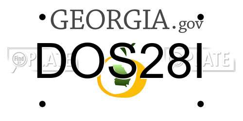 DOS28I Georgia License Plate