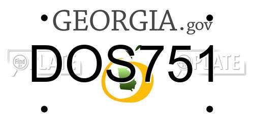 DOS751 Georgia License Plate