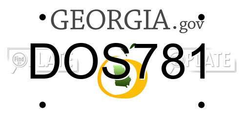 DOS781 Georgia License Plate