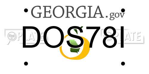 DOS78I Georgia License Plate