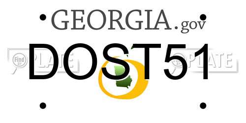 DOST51 Georgia License Plate