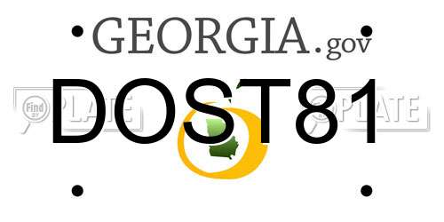 DOST81 Georgia License Plate