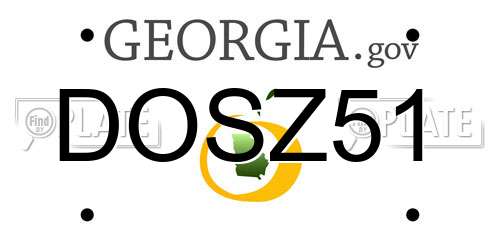 DOSZ51 Georgia License Plate