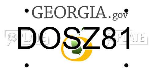 DOSZ81 Georgia License Plate
