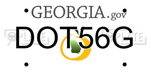 DOT56G Georgia License Plate