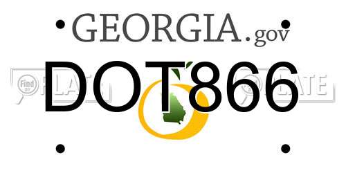 DOT866 Georgia License Plate