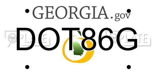 DOT86G Georgia License Plate