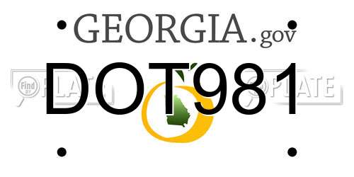DOT981 Georgia License Plate
