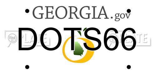 DOTS66 Georgia License Plate