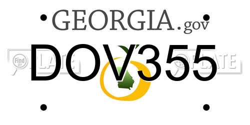 DOV355 Georgia License Plate