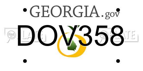 DOV358 Georgia License Plate