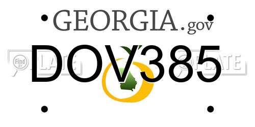 DOV385 Georgia License Plate