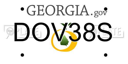 DOV38S Georgia License Plate