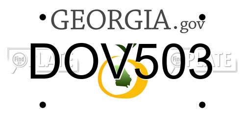DOV503 Georgia License Plate