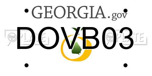 DOVB03 Georgia License Plate
