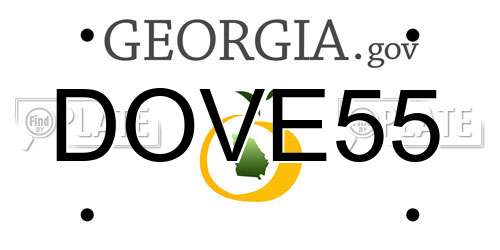 DOVE55 Georgia License Plate
