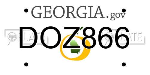DOZ866 Georgia License Plate