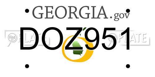 DOZ951 Georgia License Plate