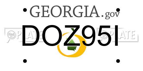 DOZ95I Georgia License Plate