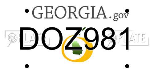 DOZ981 Georgia License Plate