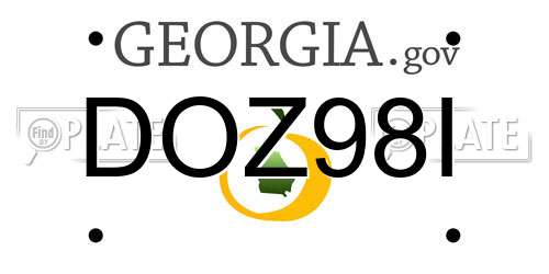 DOZ98I Georgia License Plate