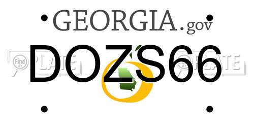 DOZS66 Georgia License Plate