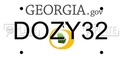 DOZY32 Georgia License Plate